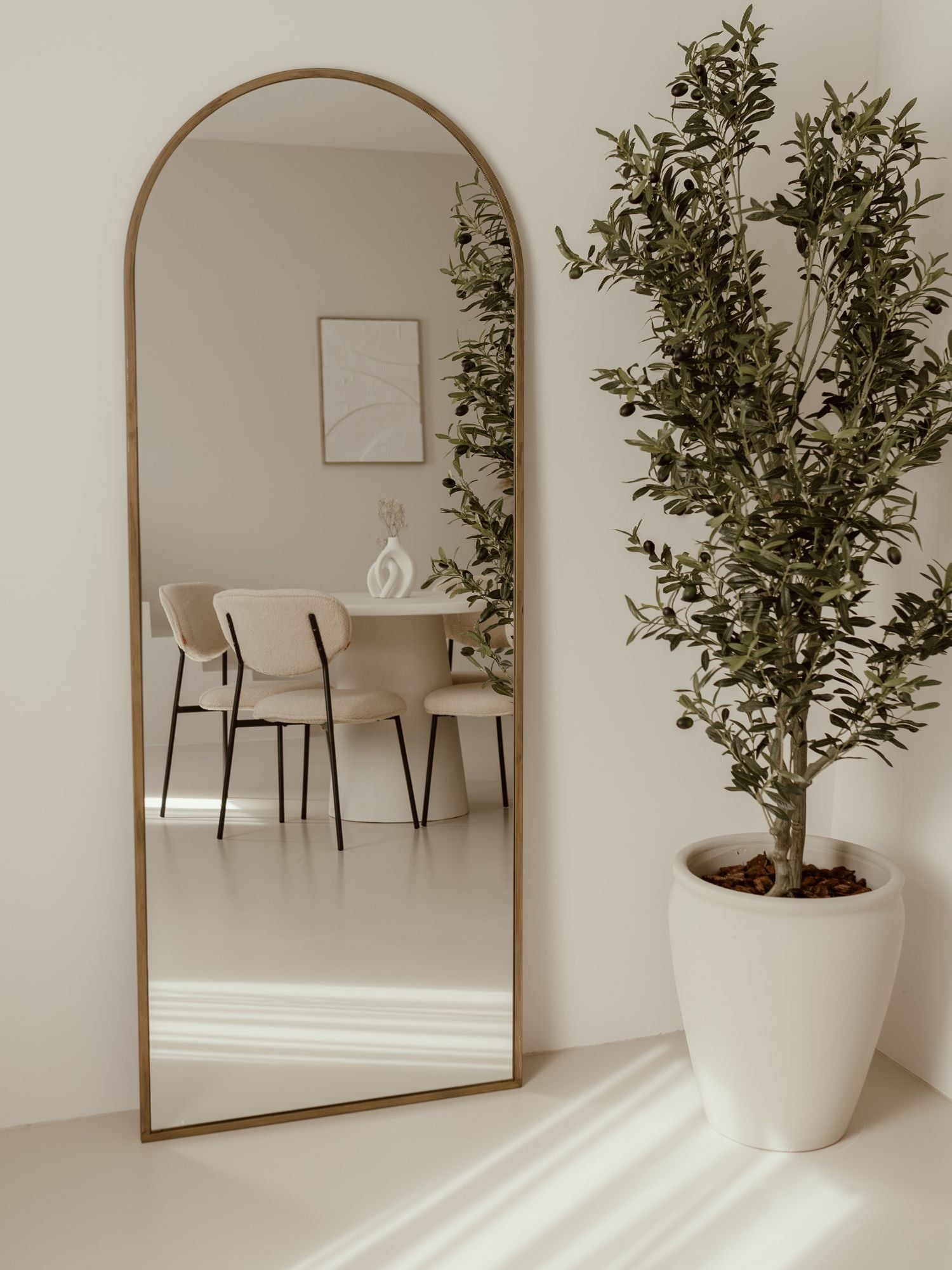 Duże Lustro Podłogowe Owalne 180x70 Brązowe