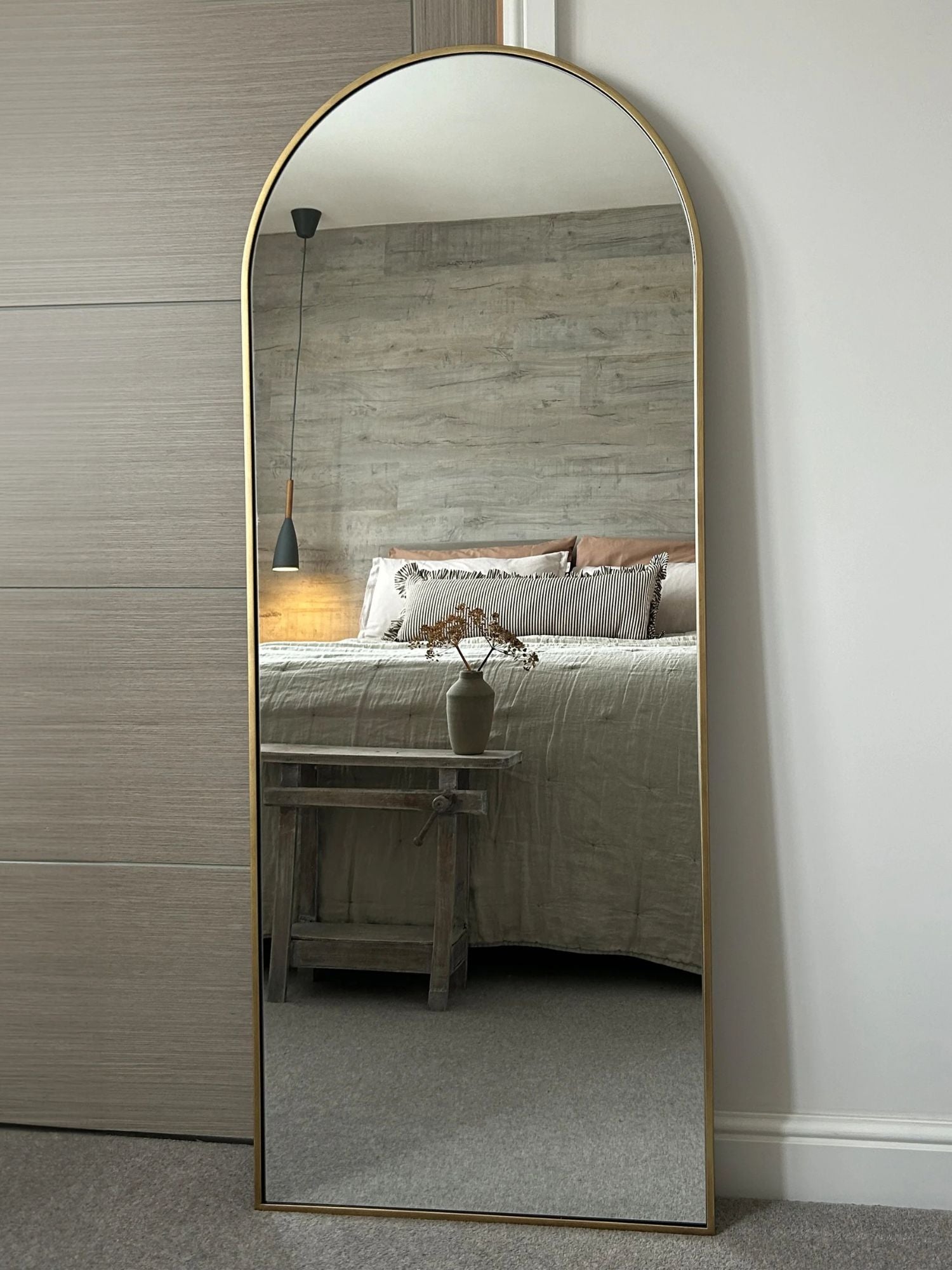 Duże Lustro Podłogowe Owalne 180x70 Złote