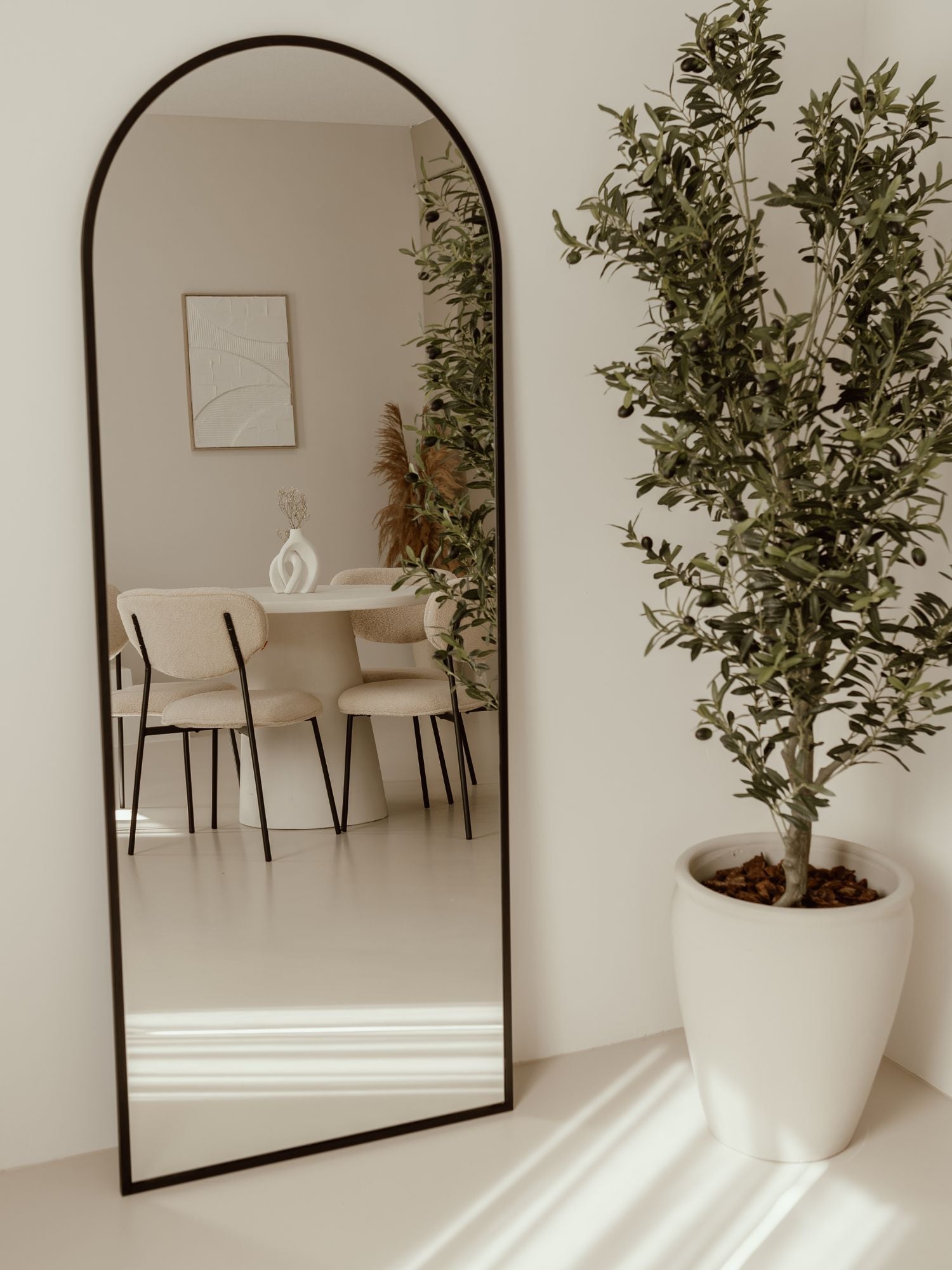 Duże Lustro Podłogowe Owalne 180x70 Czarne