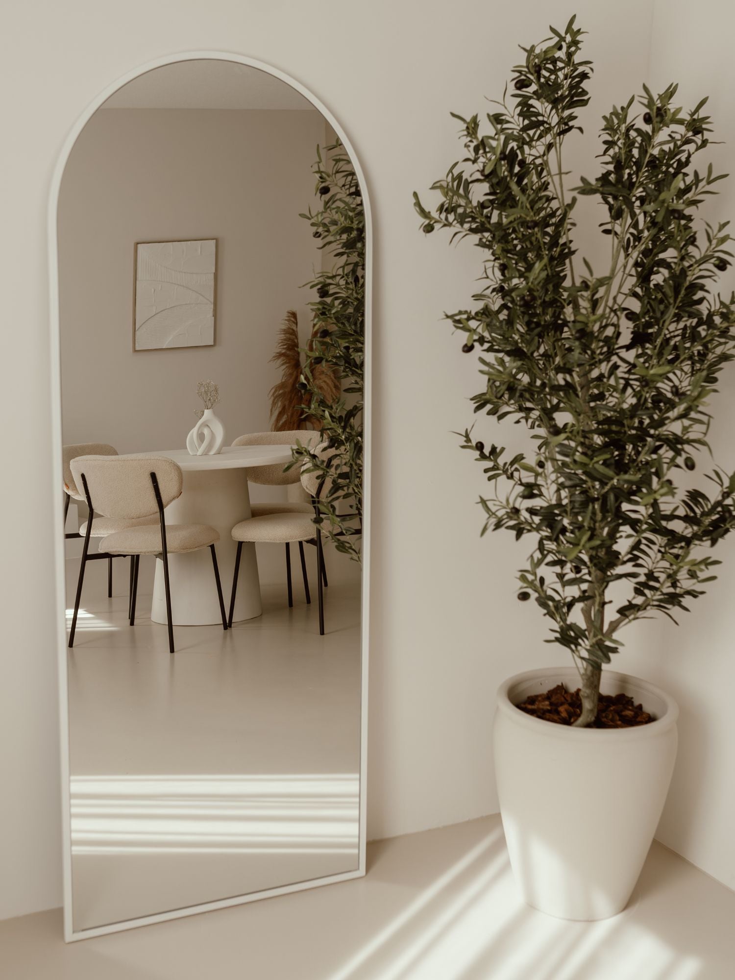 Duże Lustro Podłogowe Owalne 180x70 Białe