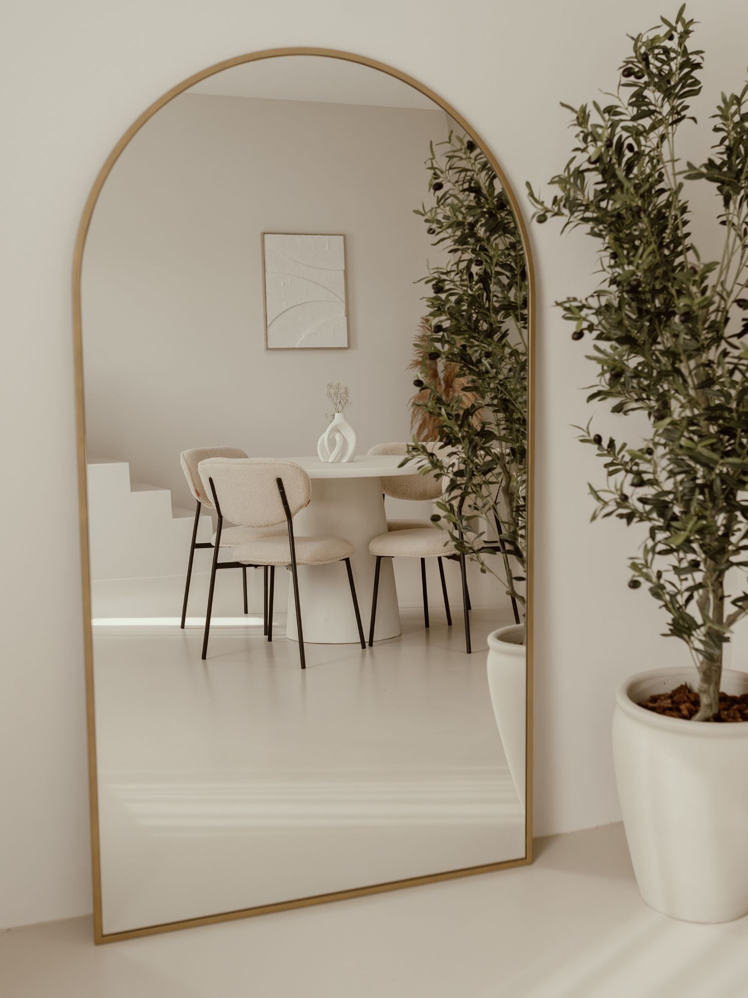 Duże Lustro Podłogowe Owalne 180x100 Taupe LIMITED