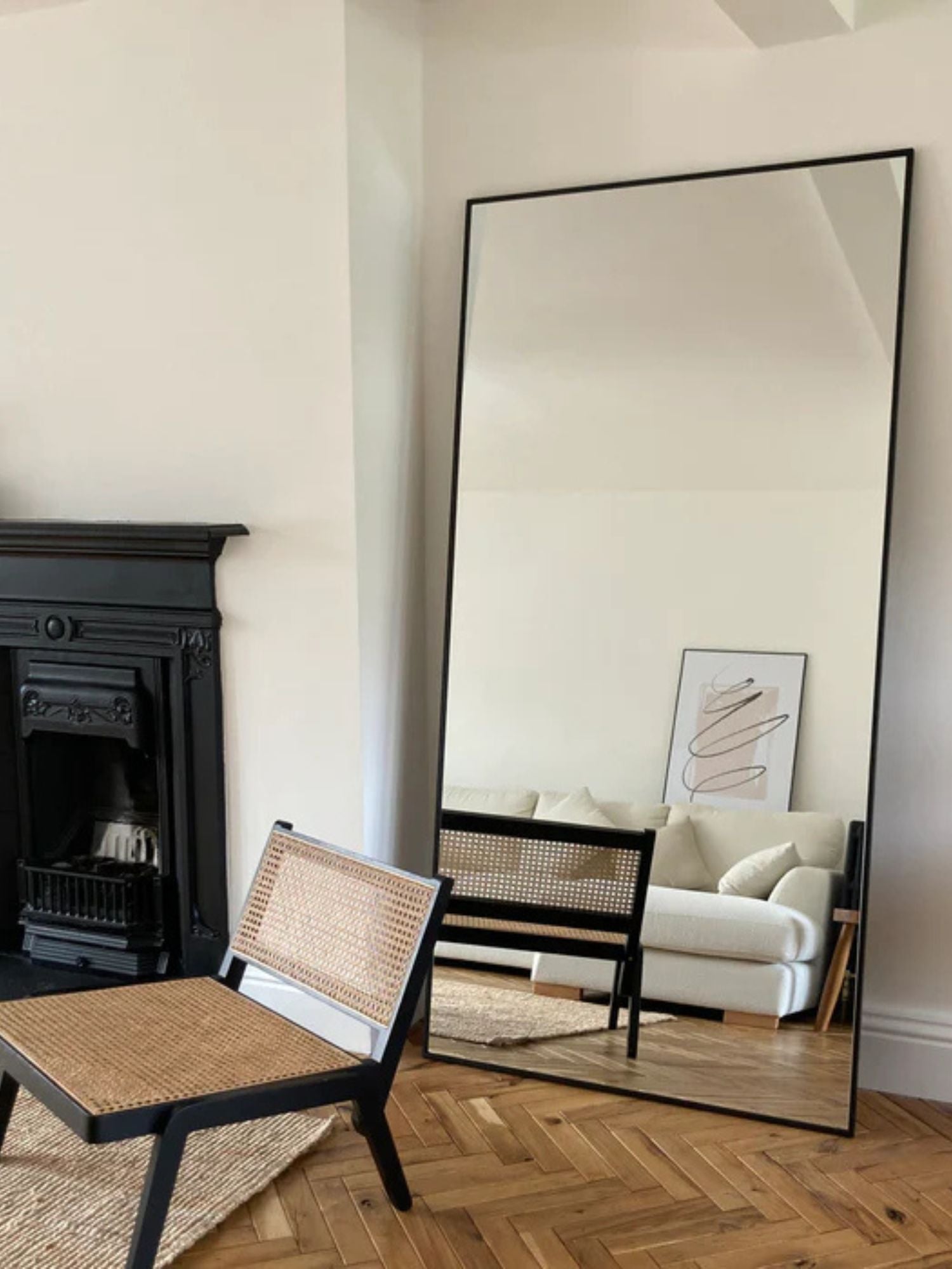 Duże Lustro Podłogowe Prostokątne 180x100 Czarne