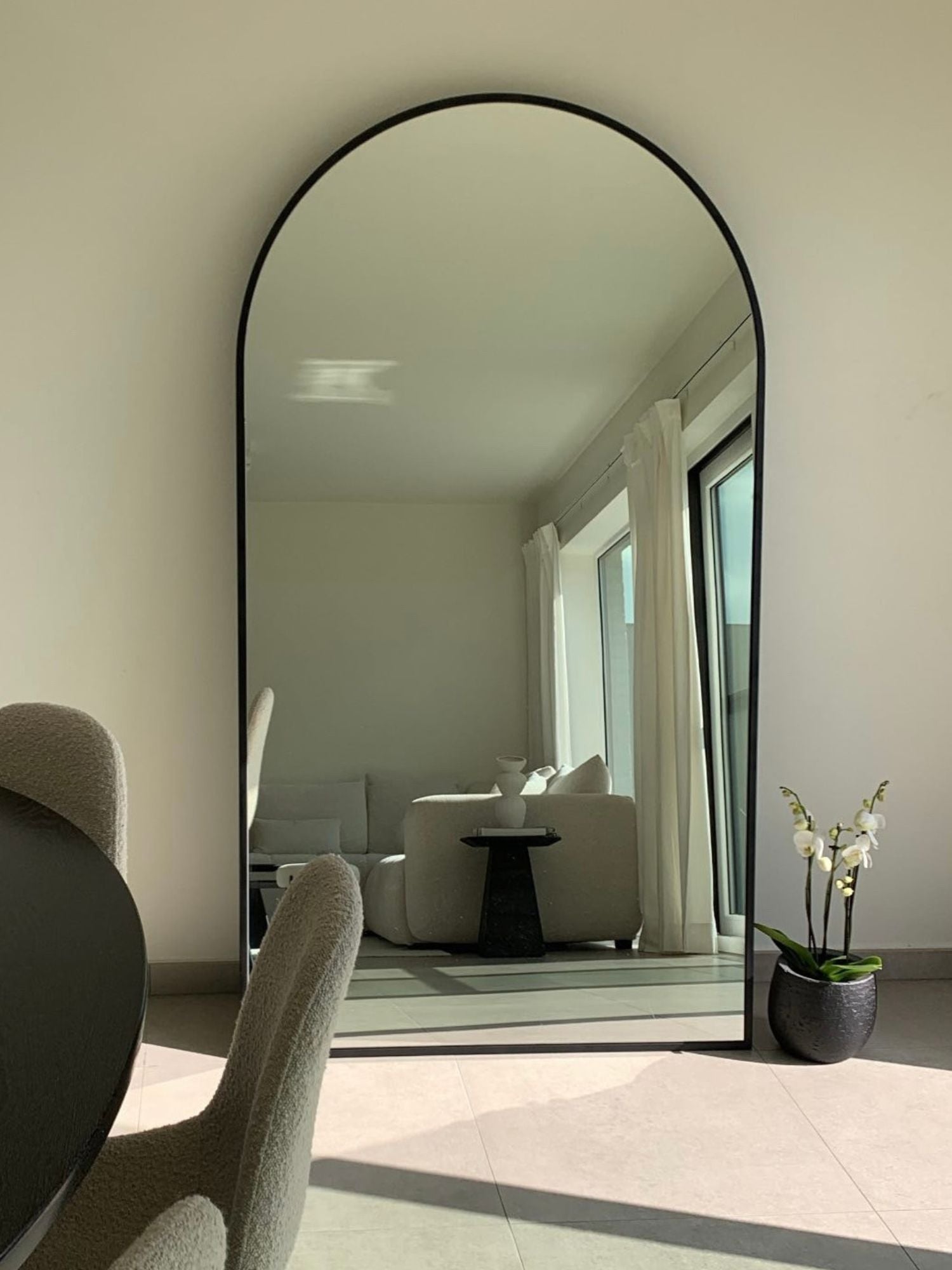 Duże Lustro Stałe Owalne 180x100 Czarne