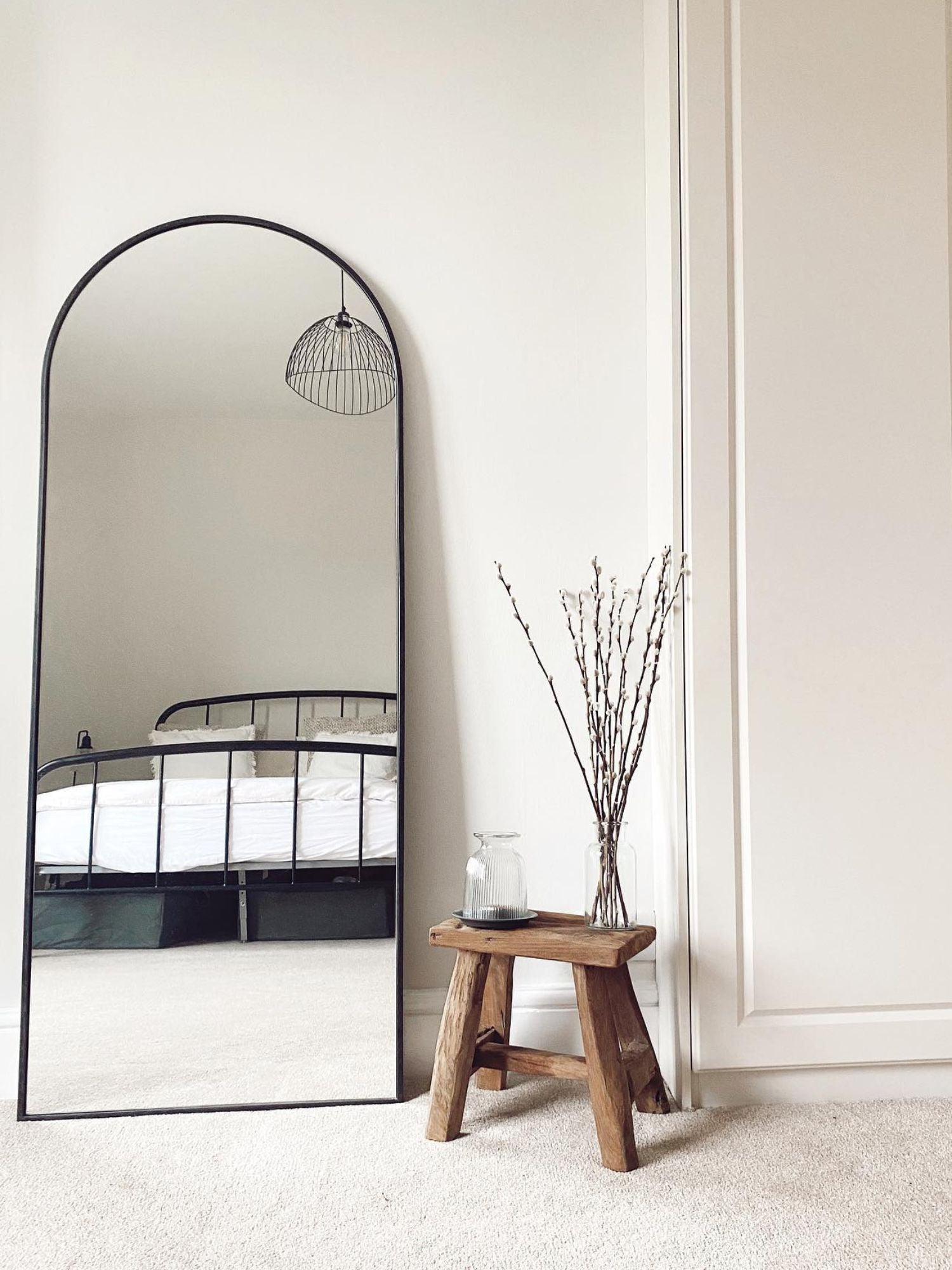 Duże Lustro Podłogowe Owalne 180x70 Czarne