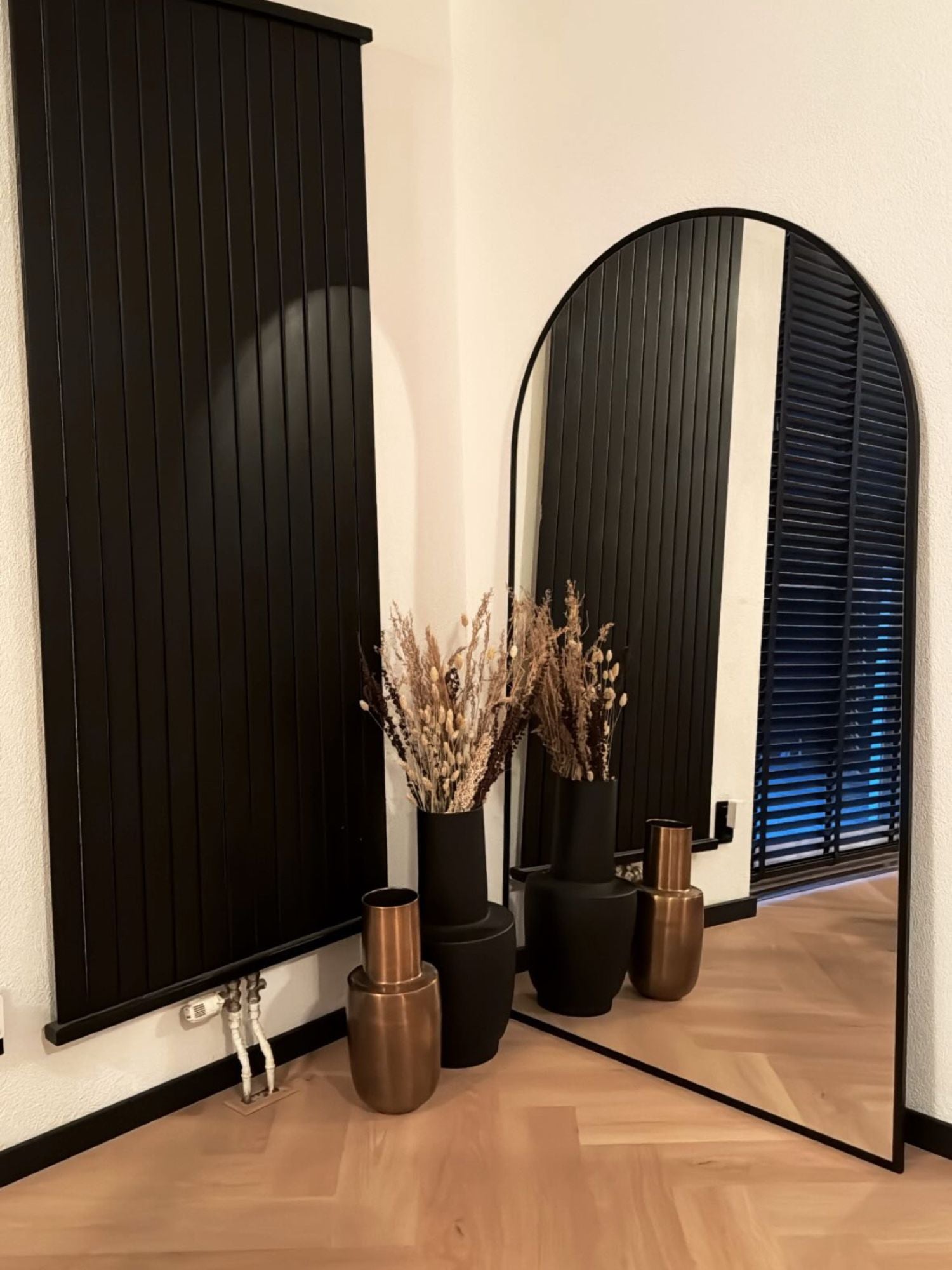 Duże Lustro Stałe Owalne 180x100 Czarne