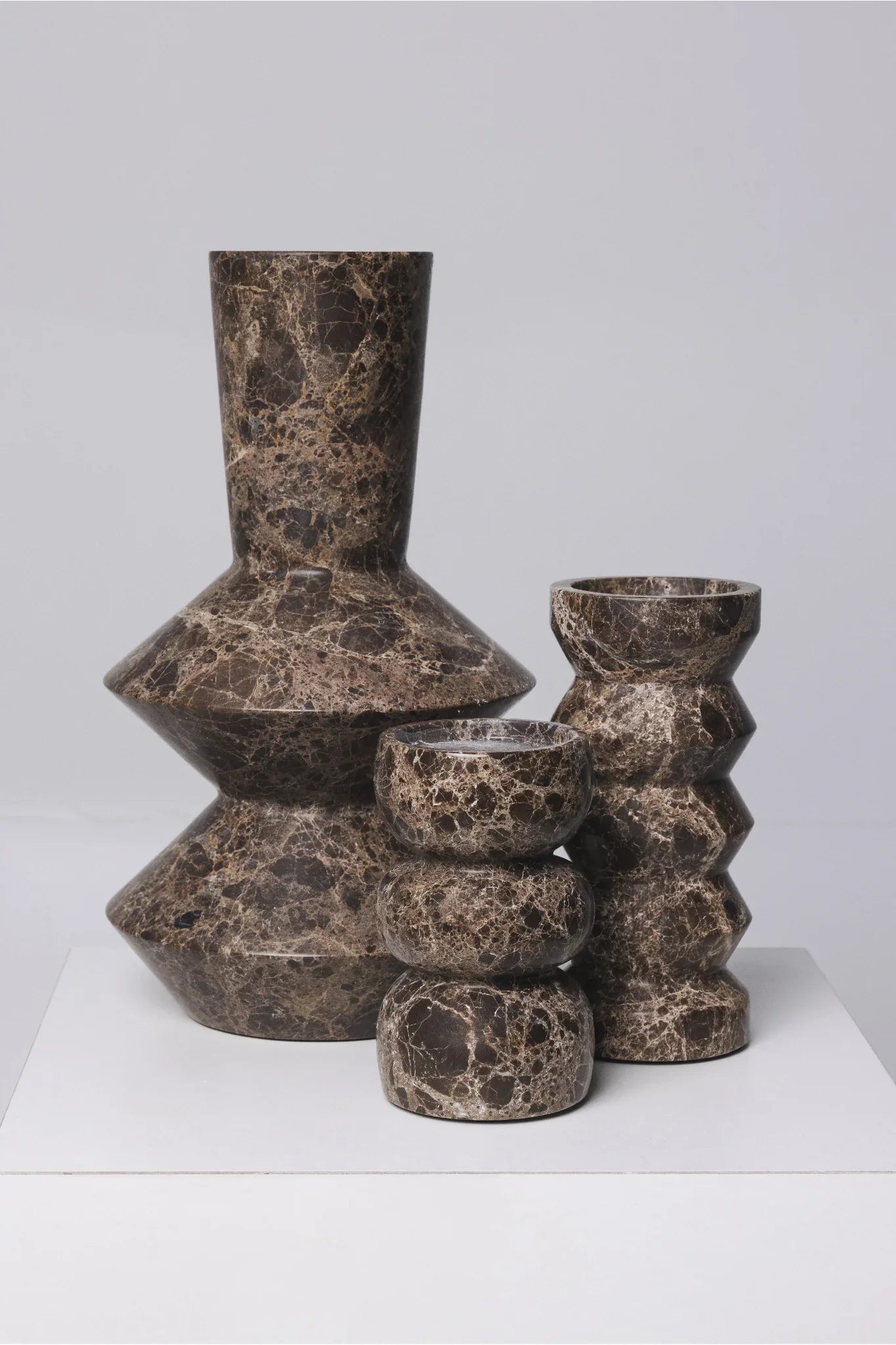 Wazon Rhombus Dark Emperador H35 cm