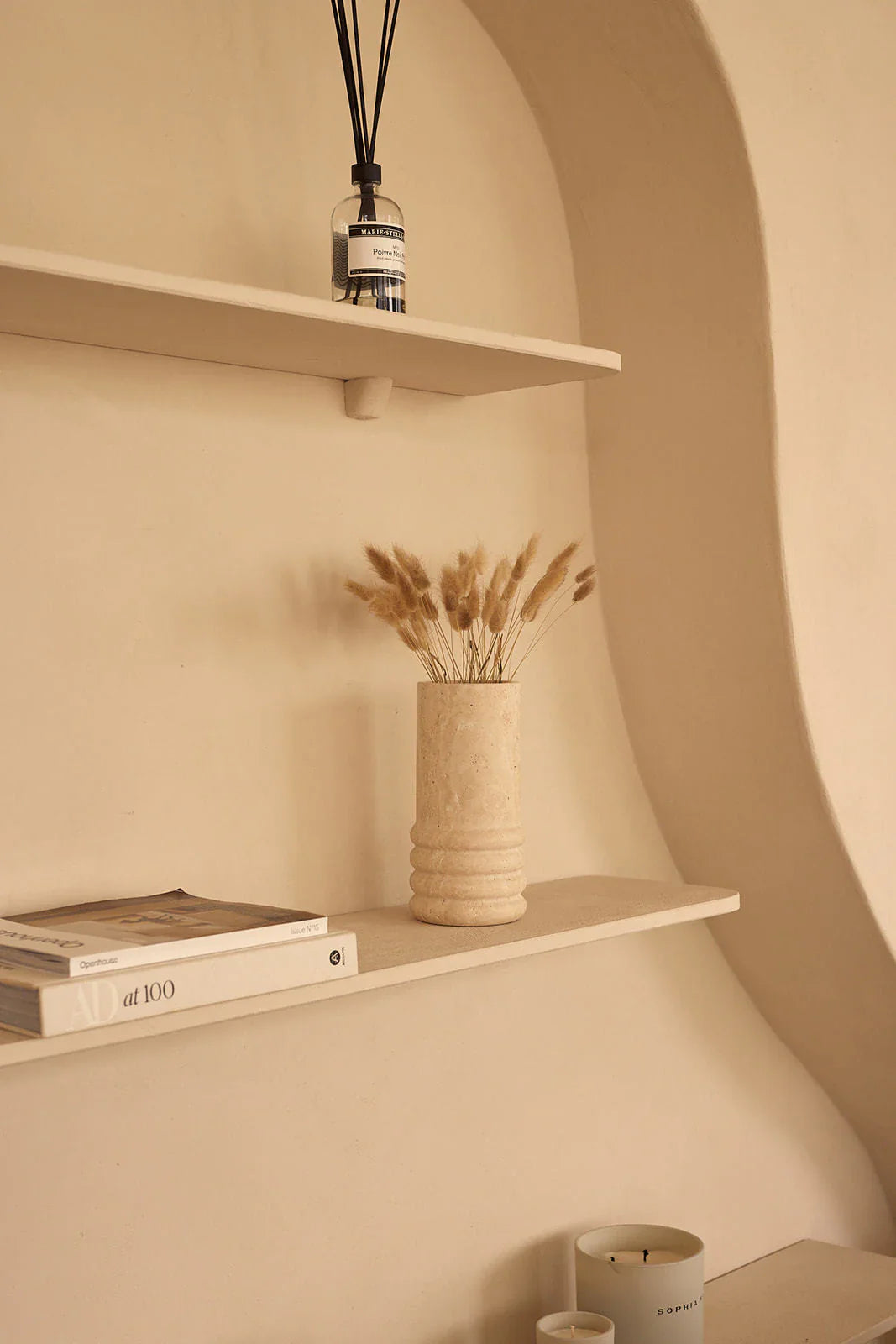 Wazon z trawertynu Molí Ø12x25 cm