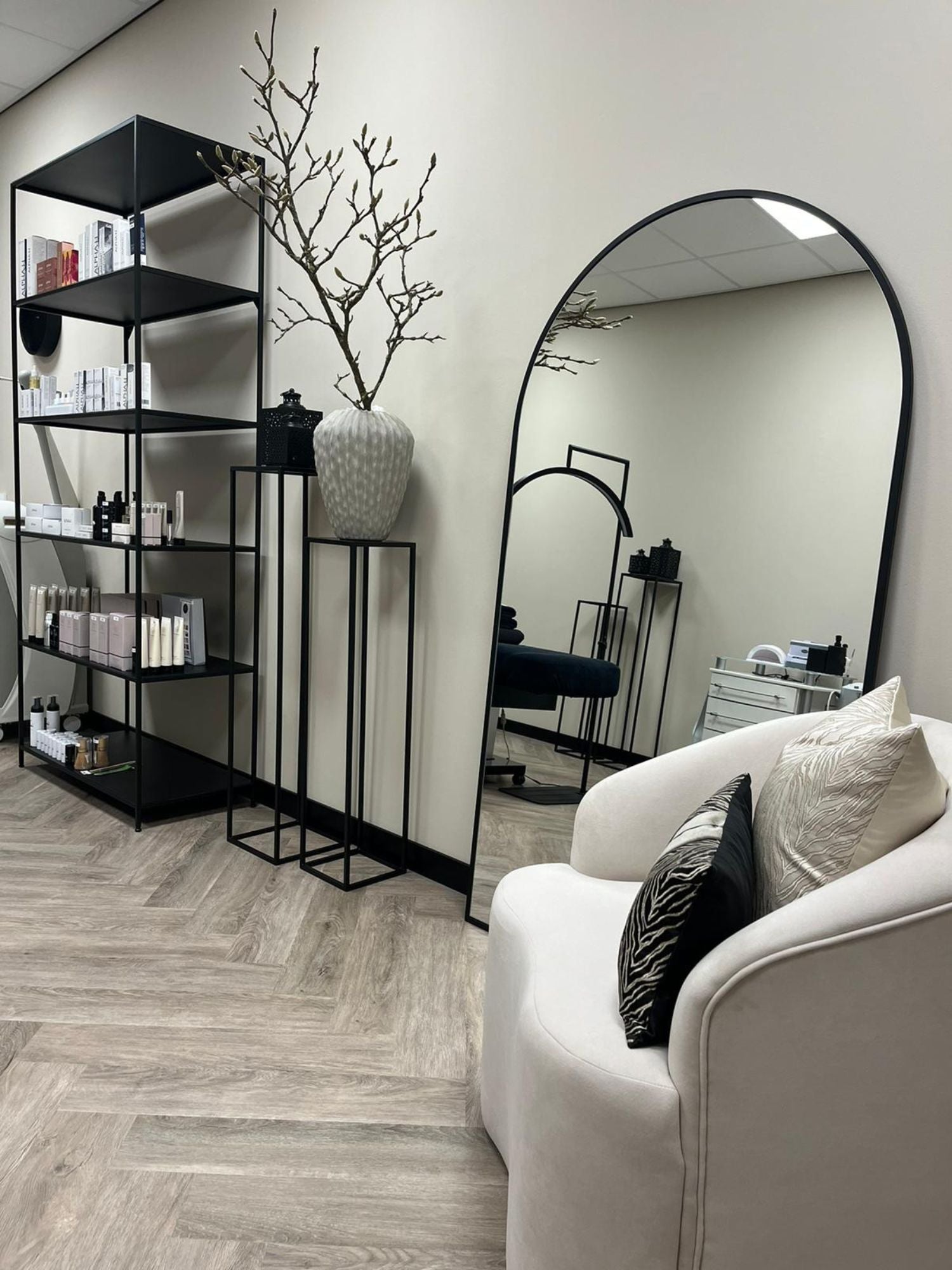 Duże Lustro Stałe Owalne 180x100 Czarne