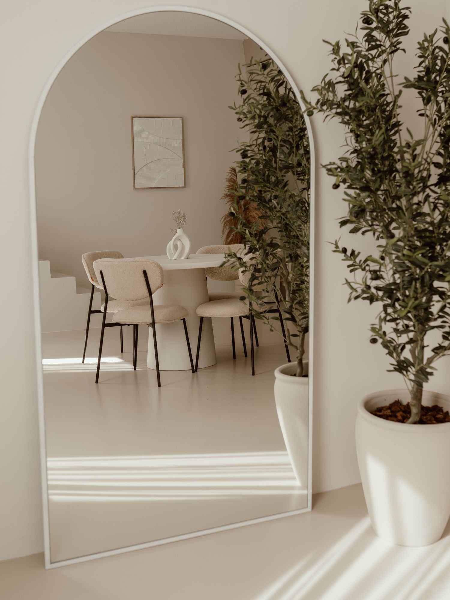 Duże Lustro Podłogowe Owalne 180x100 Białe