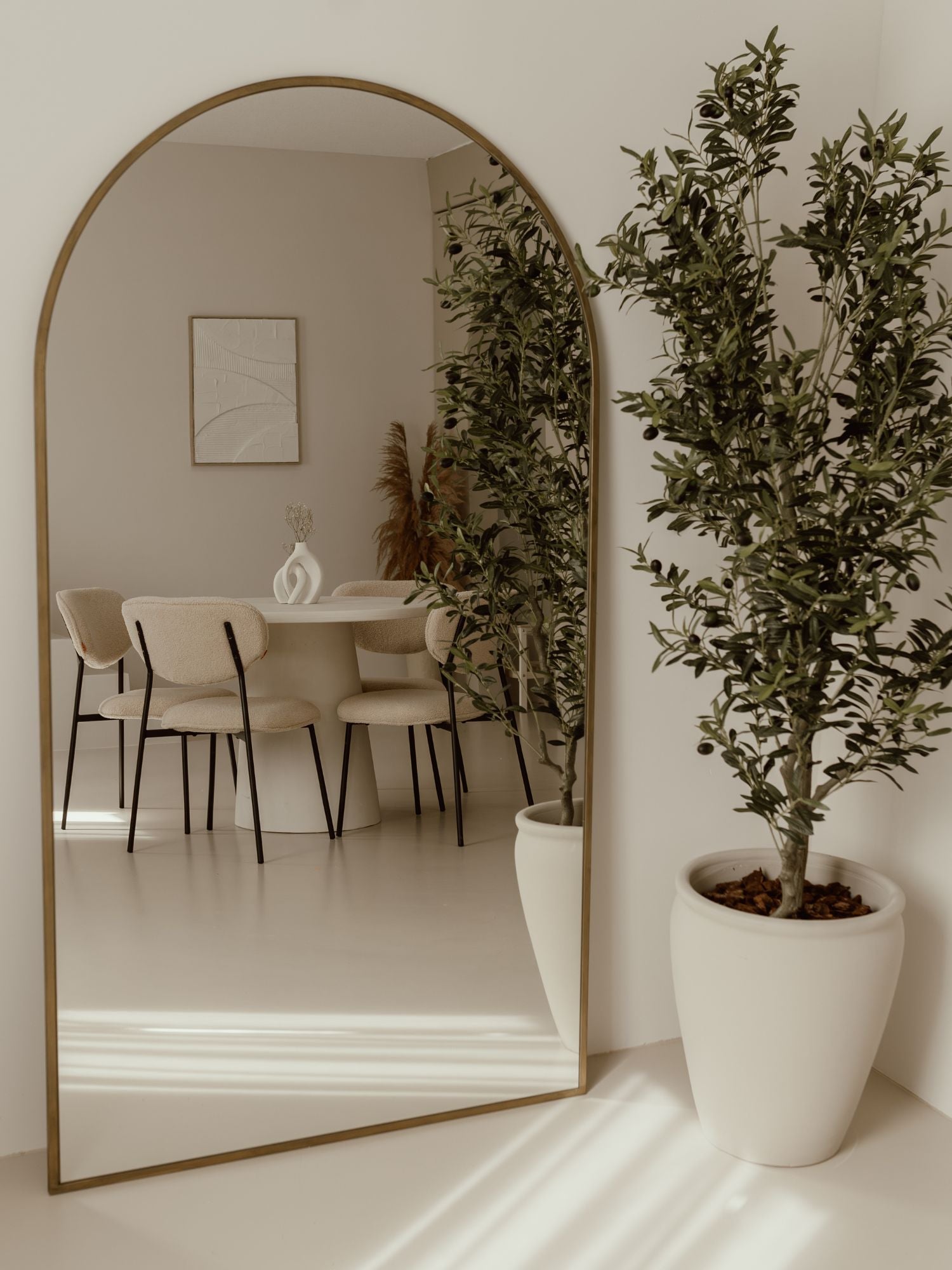 Duże Lustro Podłogowe Owalne 180x100 Brązowe